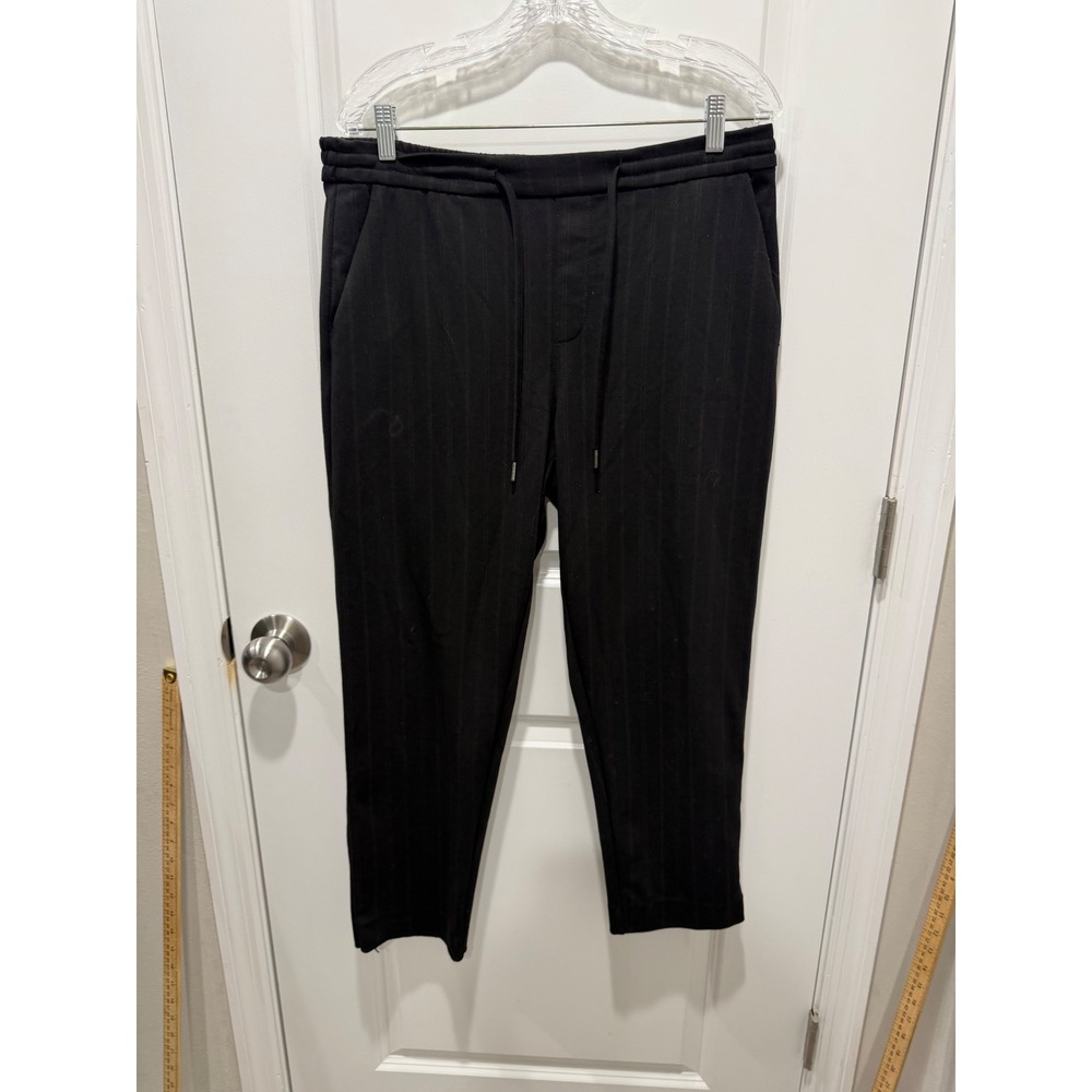 Liverpool Womens Tapered Trousers Pinstripe Black Size 12/31